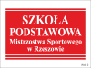 Tablica informacyjna 70 x 45 cm - Szkoła Sportowa