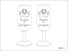 Ślub - komplet dwóch kieliszków do szampana Krosno Pure z grawerem
