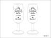 Ślub - komplet dwóch kieliszków do szampana Krosno Pure z grawerem