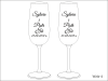 Ślub - komplet dwóch kieliszków do szampana Krosno Pure wysoki z grawerem