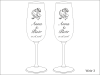 Ślub - komplet dwóch kieliszków do szampana Krosno Pure wysoki z grawerem