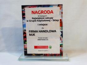 Nagroda Firmowa - statuetka szklana 80033 z nadrukiem