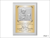 Pamiątka Komunii dla chłopczyka - srebrny obrazek na złotym laminacie i białym podkładzie