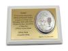 Pamiątka Komunii dla dziewczynki - srebrny obrazek i złoty laminat na białym podkładzie