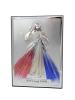 Pamiątka I Komunii  Św. - kolorowy srebrny obrazek Jezus Miłosierny 80001 COL z grawerem