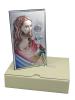 Pamiątka I Komunii  Św. - kolorowy srebrny obrazek z Jezusem i Hostią 81287/COL z grawerem