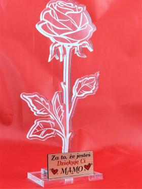 Dla Mamy - róża ze szkła akrylowego